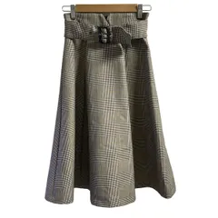 Mystrada(マイストラーダ) ロングスカート サイズ34 S レディース - アイボリー×黒×マルチ 千鳥格子柄