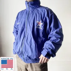新品 1995年製 USA製 Champion チャンピオン ナイロン ジャケット 青系 XL ブルー 90s ビンテージ デッドストック D153