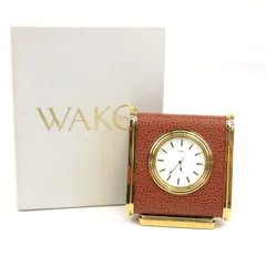 ワコー 置時計 和光 ブランド インテリア 動作未確認 レディース レザー/ゴールド WAKO 【中古】のサムネイル