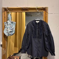 未使用タグ付✨ ハグオーワー コットンレース スタンドフリル シャツ