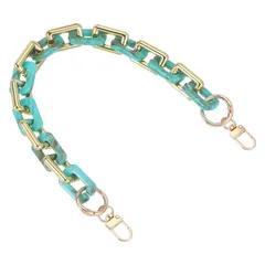 uxcell 財布チェーンストラップ 15.7インチアクリルハンドバッグチェーンストラップ クラッチストラップエクステンダー クロスボディショルダーバッグデコレーション用メタルバックル付き 緑