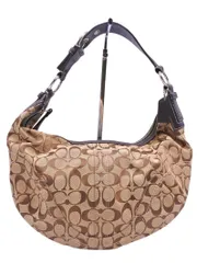 COACH コーチ 10075 キャンバス シグネチャー セミショルダー バッグ ベージュ ■■ レディース