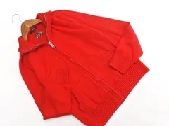 BURBERRY バーバリー ジップアップ ニット ジャケット size1/赤 ■■◎レディース