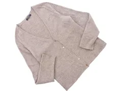 Aquascutum アクアスキュータム ウール混 Vネック ラメ カーディガン size8F/グレー ◇■ レディース