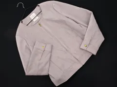 VIS ビス スゥエード調 ジップアップ ノーカラー ジャケット sizeL/ライトグレー ◇■ レディース