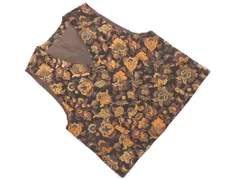 Leilian レリアン 総柄 ベスト size11/茶 ◇■ レディース