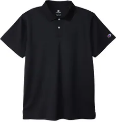 チャンピオン Champion ポロシャツ メンズ POLO SHIRT 半袖 トップス 無地 吸汗速乾 抗菌防臭 バスケ ゴルフ 部活 練習 トレーニング 通勤 通学 C3-XS396  C3XS396 090 ブラック
