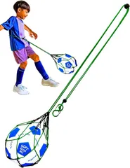 Ｏｋｉｍａ Okima サッカーボール ネット 入れ 基礎練習もできる多機能ネット ボール収納 4号 5号 基礎技術 リフティング 肩掛け カラビナ付き (グリーン1個入り)のサムネイル