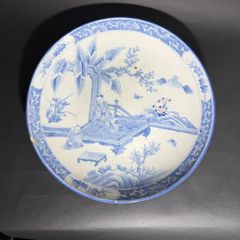 染付 大皿 径約47cm 花鳥図 陶磁器 - メルカリ
