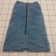 ◇ Θ ルノンキュール Lugnoncure デニムフロントジップスカート Mサイズ ブルー系 レディース E  【1601210009099】