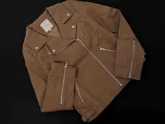 And Couture アンドクチュール フェイクレザー ライダース ジャケット size38/モカ ◇■ レディース