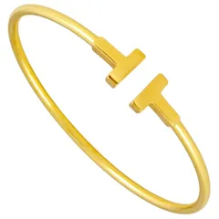 ティファニー Tiffany&Co. Tナロー ワイヤー ブレスレット K18YG 8.6g バングル レディース【中古】