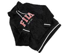 FILA フィラ ボア ロゴ 刺繍 プルオーバー パーカー sizeL/黒 ◇■ メンズ