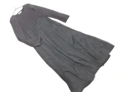 NATURAL BEAUTY BASIC ナチュラルビューティーベーシック リブニット ドッキング ワンピース チャコール ◇■ レディース