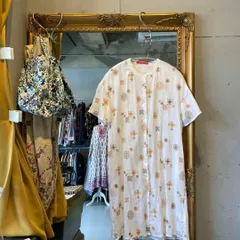 6　グラニフ graniph 刺繍 花柄 ワンピース シャツ ロング 半袖 お呼ばれ　デート　オフィスカジュアル　食事会