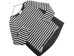 BEAUTY & YOUTH ビューティ&ユース ユナイテッドアローズ ボーダー 切替 カットソー 黒ｘ白 ◇■ レディース