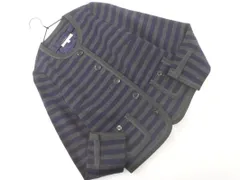 BEAUTY & YOUTH ビューティ&ユース ユナイテッドアローズ ウール混 ボーダー ノーカラー ジャケット sizeS/紺ｘグレー ◇■ レディース