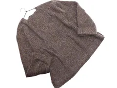 LOWRYS FARM ローリーズファーム レースアップ ワイド幅 ニット セーター sizeF/グレーｘ茶ｘ青 ◇■ レディース