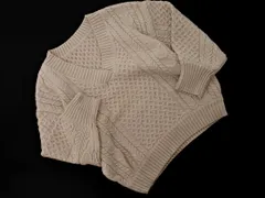 SENSE OF PLACE センスオブプレイス アーバンリサーチ ウール混 Vネック ケーブル編み ニット セーター sizeF/ライトベージュ ◇■ レディース