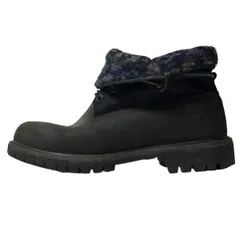 Timberland(ティンバーランド) ショートブーツ 26.5 メンズ - 黒×ネイビー×マルチ インソール取外し可/レースアップ ウール