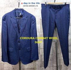 美品 ユナイテッドアローズ CORDURA COMBAT WOOL スーツ 52 ネイビー