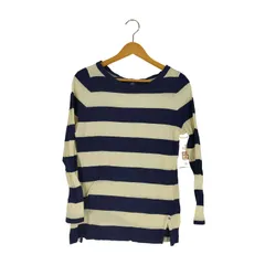 フォーティファイブアールピーエム 45rpm 裾ロゴ刺繍 ボーダー ボートネック ロングスリーブTシャツ レディース JPN：3 