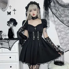 魔女 コスプレ 即購入OK ハロウィン衣装 コスチューム 仮装 大人 ドレス ゴシック風 セクシー ハロウィン ワンピース レース ハロウィン コスプレ衣装 デビル 悪魔 小悪魔 魔女 魔法使い コスチューム ハロウィーン 仮装 女性min#