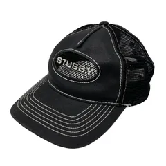 【中古品】STUSSY ステューシー LOW PRO TRUCKER CUT-OUT LEATHER SNAPBACK CAP  ロー プロ トラッカー カットアウト レザー スナップバック キャップ 帽子 【185-260202-kh-06-izu】