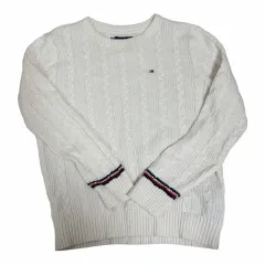 トミーヒルフィガー 白 ケーブル編み ニット