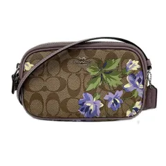 COACH(コーチ) ショルダーバッグ シグネチャー フローラル リリィ プリント F73007 カーキ×パープル×マルチ レザー