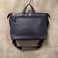 バーニーズ ニューヨーク 2way トートバッグ レザー シボ革 ネイビー