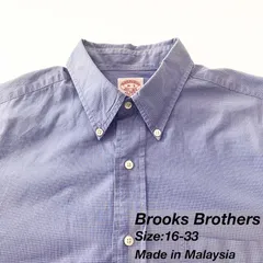 【16-33】Brooks Brothers ボタンダウンシャツ / Cotton100% / Check（ブルー×ホワイト） / Cランク L相当 メンズ