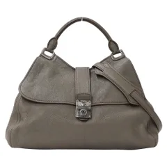 ミュウミュウ MIUMIU バッグ レディース ブランド ハンドバッグ ショルダーバッグ 2way レザー グレー 肩掛け 大容量 大きめ おしゃれ 【中古】