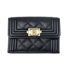 CHANEL BOY CHANEL 三つ折り財布 ブラック | Mercari