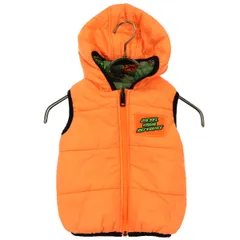 DIESEL ディーゼル ワンポイントロゴ ノースリーブ 中綿ベスト 24M オレンジ フーディー キッズ 古着