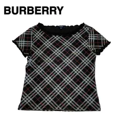 バーバリーロンドン　ノバチェック半袖Tシャツ　ホースロゴ刺繍　ネイビー　サイズM