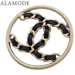 CHANEL(シャネル) ココマーク ブローチ メタル(GP) ブローチ シャンパンゴールド 金 ブラック黒 レディース 40802179260【中古】【アラモード】