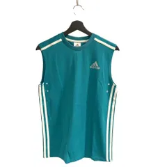 アディダス adidas ノースリーブ  カットソー ロゴ 160㎝ 緑 グリーン ■GY61