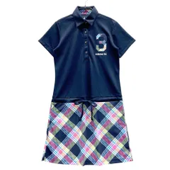 サイズ：S/P ADIDAS GOLF アディダスゴルフ B22029 半袖 ポロ ワンピース チェック柄 ネイビー系 [240101596525] ゴルフウェア レディース ストスト