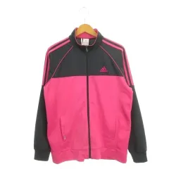 アディダス adidas ジャージ ジャケット スポーツウエア OT ピンク グレー 長袖 スタンドカラー /AH34 ■GY58