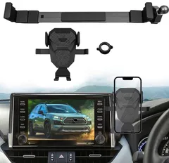 【RAV4 50系 8インチ画面 専用】車載スマホホルダー スマホスタンド 画面やハザードスイッチを妨げず 360度回転 落下防止 片手操作 安定固定 車内用 視線を妨げず ナビ操作も快適 iPhone・Android 各種スマホ対応 カーアクセサリー