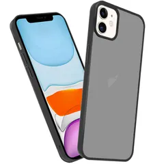 【特価商品】超軽薄 耐衝撃 半透明 指紋防止 肌触りも良い 黄変防止 米軍MIL規格 ケース アイフォン11 用の 保護 11 iPhone カバー（ブラック） スマホケース
