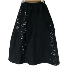 慈雨(ジウ/センソユニコ) ロングスカート サイズ40 M レディース - 黒×グレー×マルチ ウエストゴム