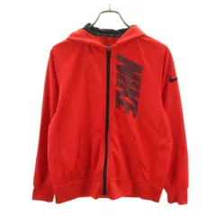 NIKE ナイキ 長袖 ジップパーカー XL レッド キッズ 古着