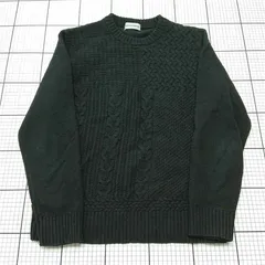 ◇ ⊇ スタジオバイインターメッツォ STUDIO by INTERMEZZO ケーブル編みニットセーター ブラック系 メンズ M E  【1601070008812】