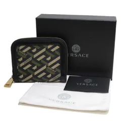 【新品】ヴェルサーチェ 1001873 DVIT3T 1B00V(ブラック) カードケース VERSACE LA GRECA PVC シグネチャー ラウンドファスナー アウトレット メンズ ユニセックス