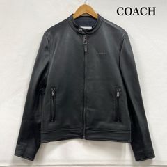 極美品✨COACH レザージャケット シグネチャー 総柄 ラムレザー ブラック 未使用級 COACH 現行 ラムレザー シグネチャー レザージャケット 黒 XL