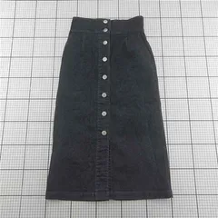 ◇ Θ ビス・ア・ビス vis-à-vis フロントボタンデニムスカート ブラック系 レディース M E  【1601150002396】