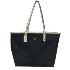 COACH(コーチ) トートバッグ美品  - F36609 黒×アイボリー レザー