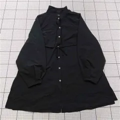 ◇ Θ ジーナシス JEANASIS JS064238MC スタンドカラーロングシャツ ブラック系 レディース E  【1601150003027】